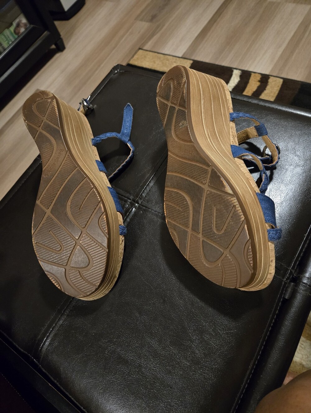 Blue Denim Material Strap Sandal - Picture 4 of 4
